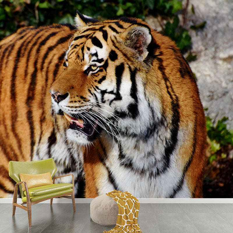 Siberian Tiger Mural Decal Eco-friendly Wallpaper Customized Wall Covering for Sitting Room