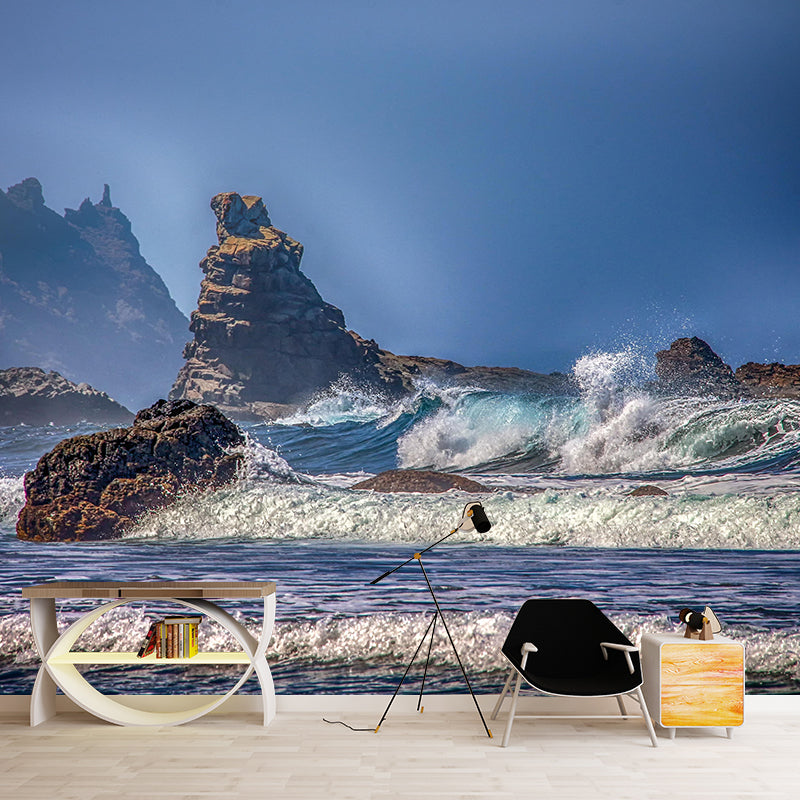 Huge Sea Mural Decal Decorative Modern Style Moisture Resistant Bathroom Wall Murals