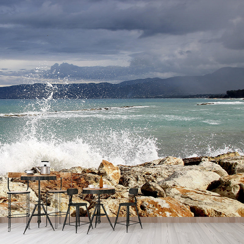 Huge Sea Mural Decal Decorative Modern Style Moisture Resistant Bathroom Wall Murals