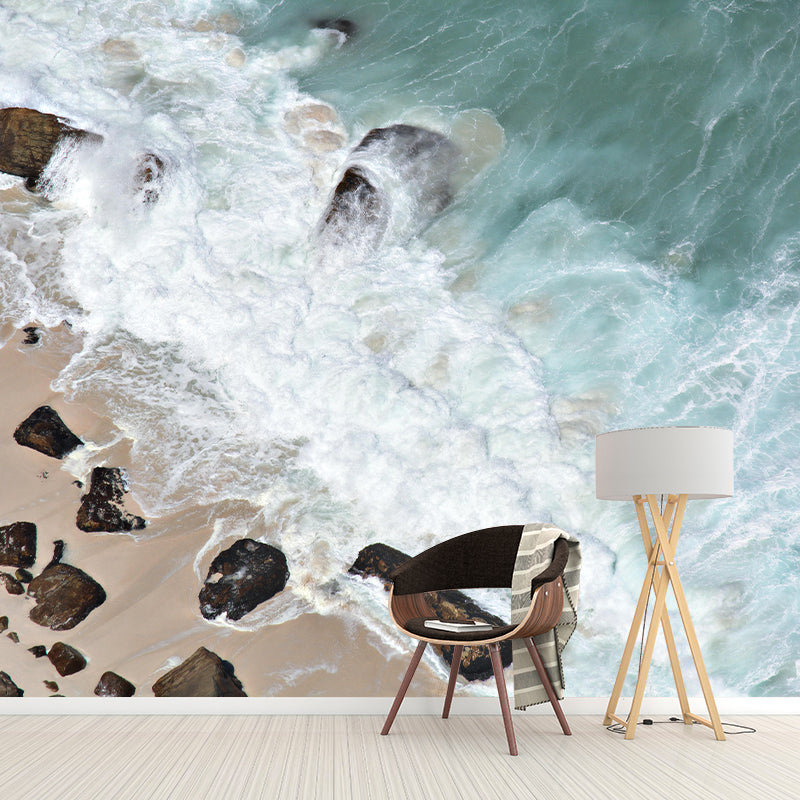 Huge Sea Mural Decal Decorative Modern Style Moisture Resistant Bathroom Wall Murals