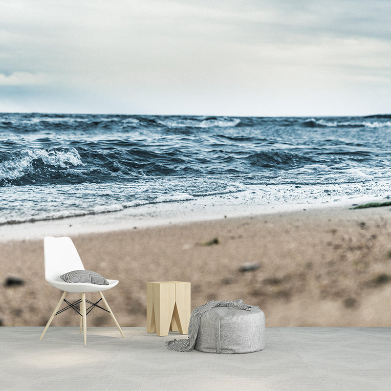 Beautiful Sea Mural Decal Eco-friendly Wallpaper Customized Wall Covering for Bathroom