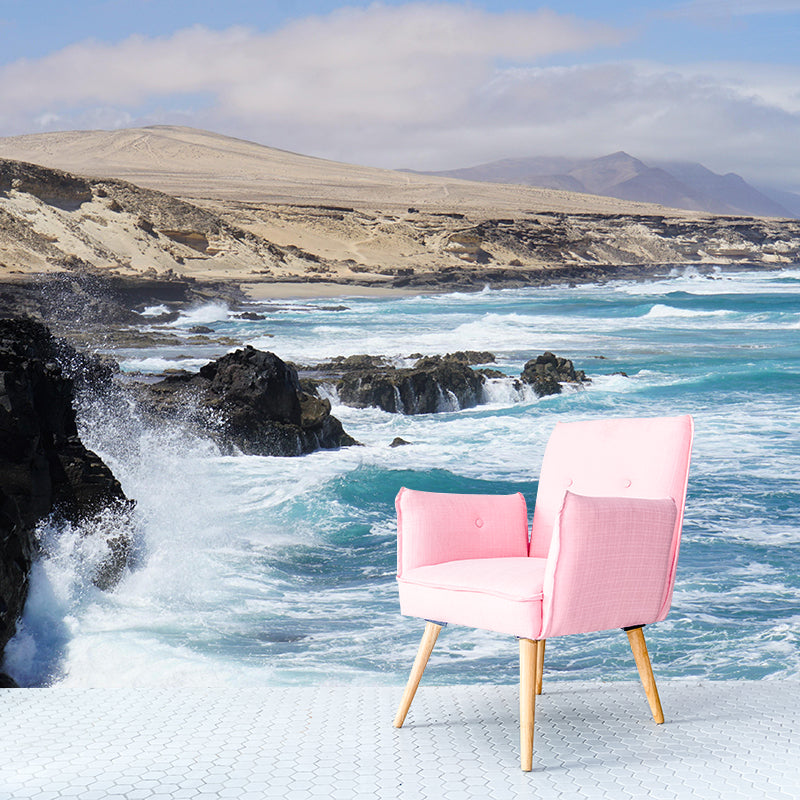 Huge Sea Mural Decal Decorative Modern Style Moisture Resistant in Light Color