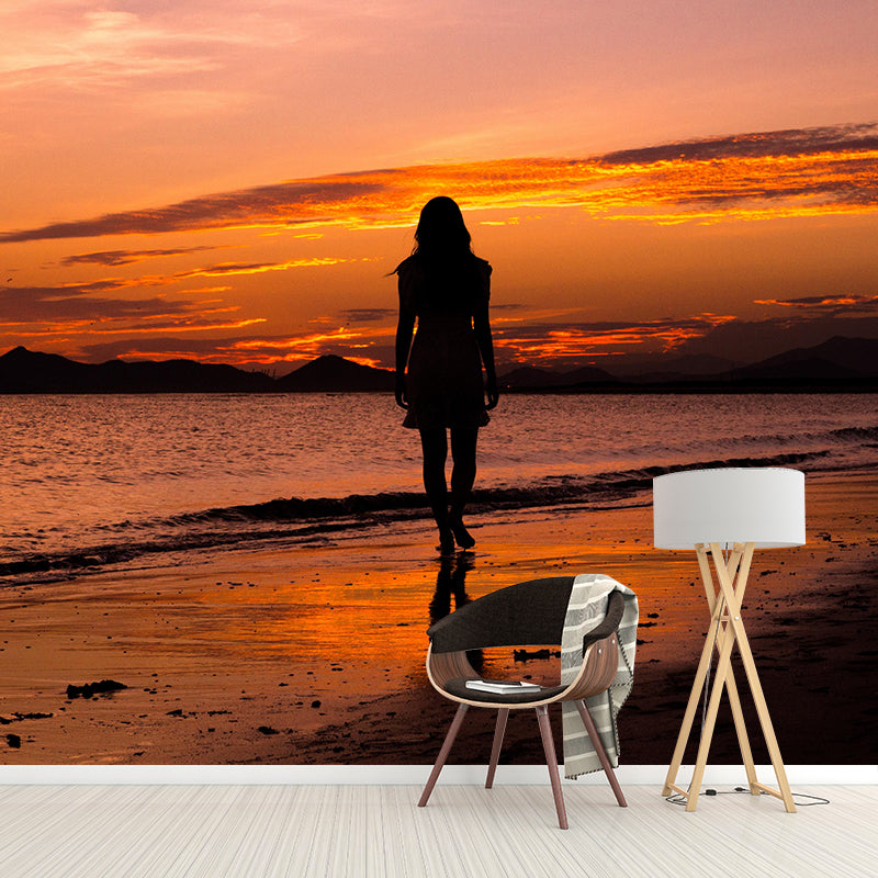 Beautiful Sea Mural Decal Decorative Modern Style Moisture Resistant for Sitting Room