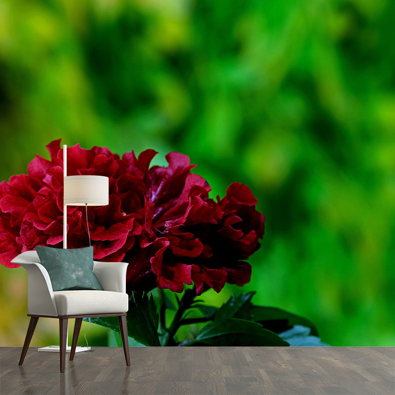 Customized Moisture Resistant Mural Wallpaper Decal Hibiscus Blooming Wall Decor