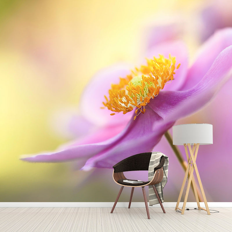 Customized Moisture Resistant Mural Wallpaper Decal Autumn Anemone Wall Decor