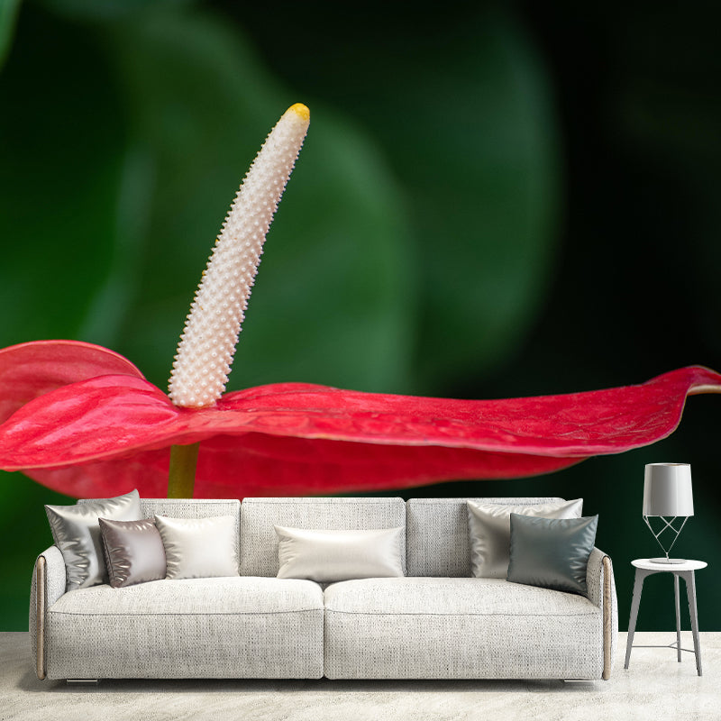 Flamingo Flower Mural Decal Modern Style Moisture Resistant for Sitting Room