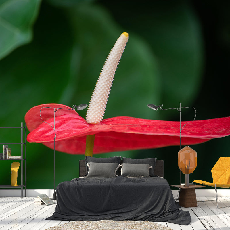 Flamingo Flower Mural Decal Modern Style Moisture Resistant for Sitting Room