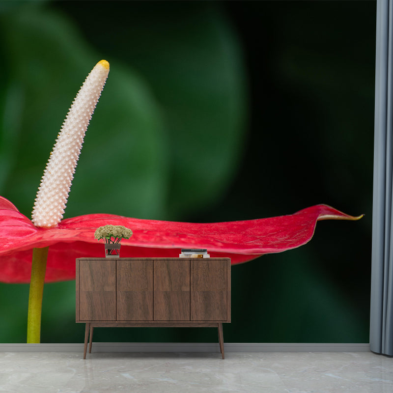 Flamingo Flower Mural Decal Modern Style Moisture Resistant for Sitting Room