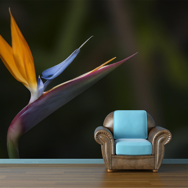 Bird of Paradise Flower Mural Decal Modern Style Moisture Resistant for Sitting Room