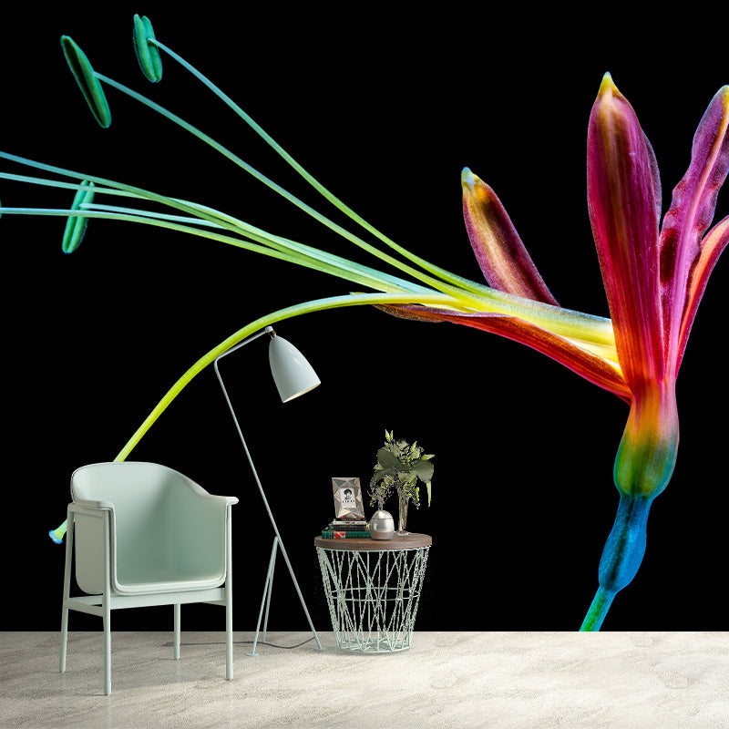 Bird of Paradise Flower Mural Decal Modern Style Moisture Resistant for Sitting Room