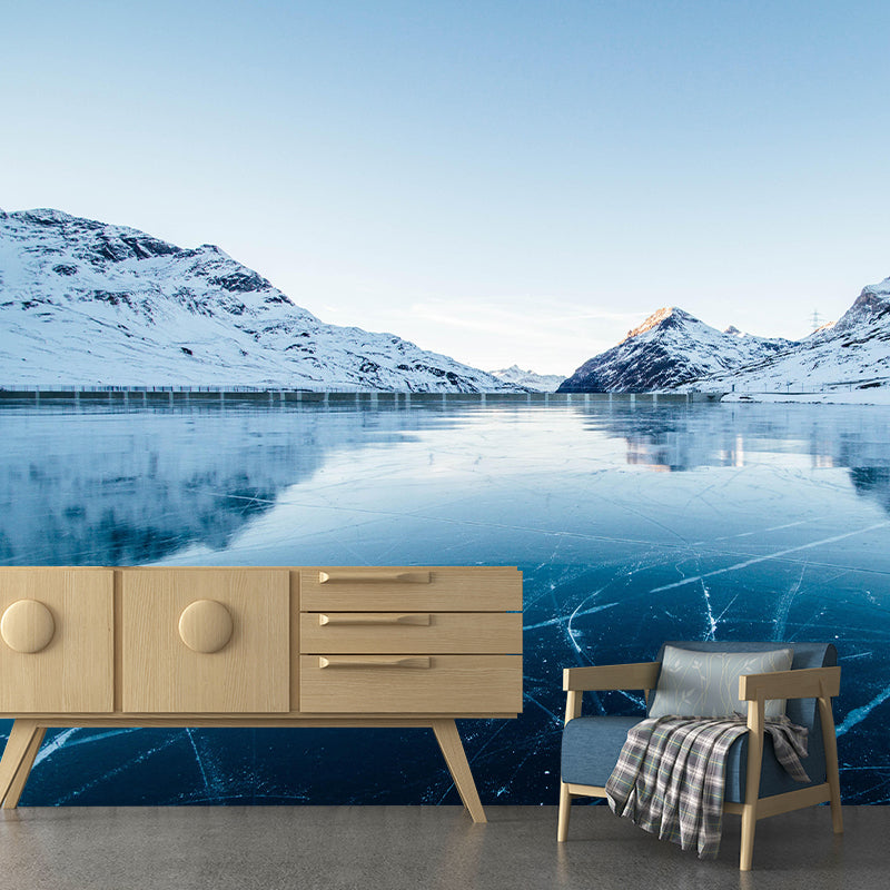 Modern Mountain Wall Mural Decal Moisture Resistant Sitting Room Wall Decor