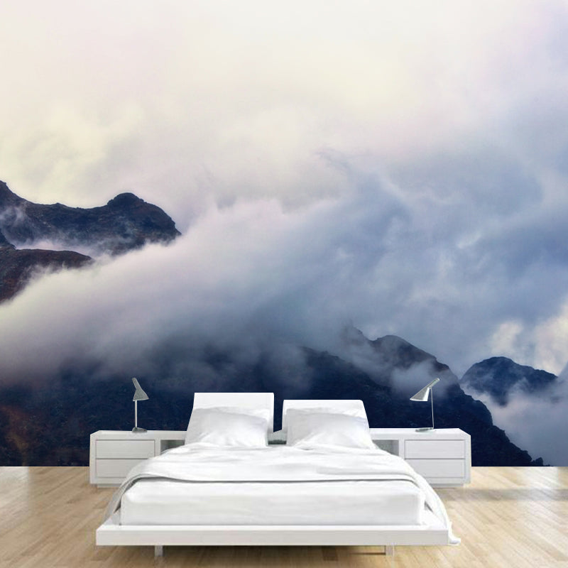 Modern Mountain Wall Mural Decal Moisture Resistant Sitting Room Wall Decor
