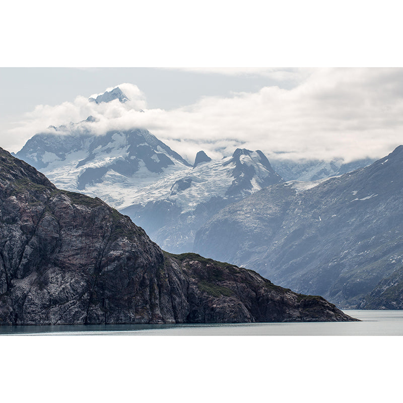 Customized Moisture Resistant Mural Wallpaper Decal Mountain Wall Decor in Soft Color