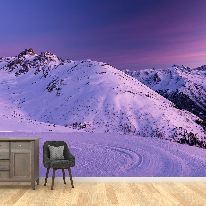 Mountain Wall Mural Decal Modern Moisture Resistant Sitting Room Wall Decor