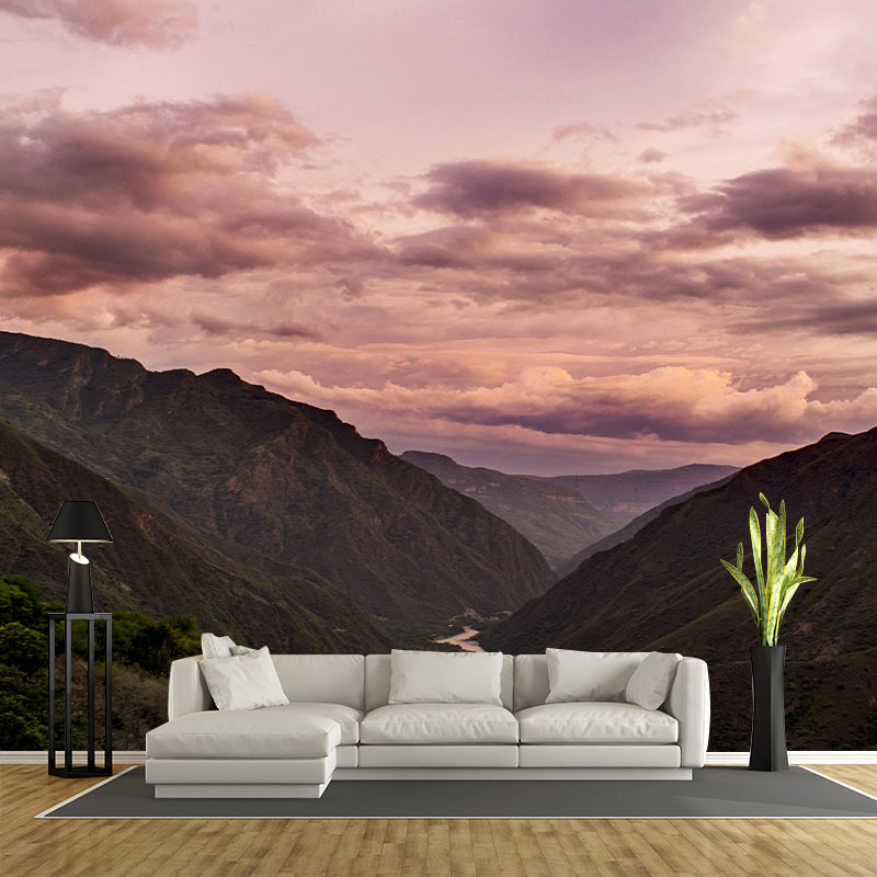 Mountain Wall Mural Decal Modern Style Moisture Resistant Sitting Room Wall Decor