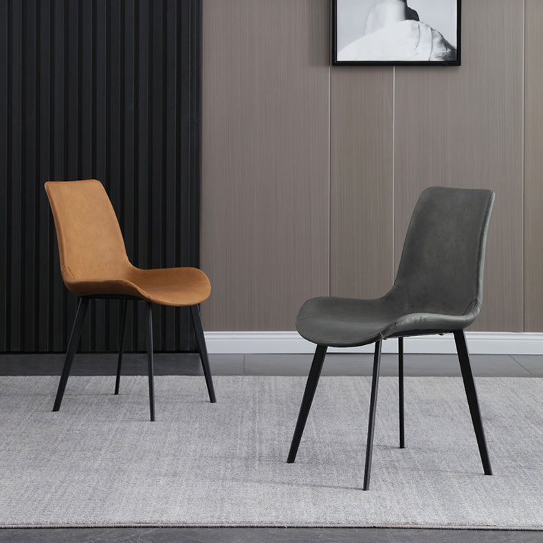 Scandinavian Metal Dining Chairs Dining Room Solid Back Armless Chairs