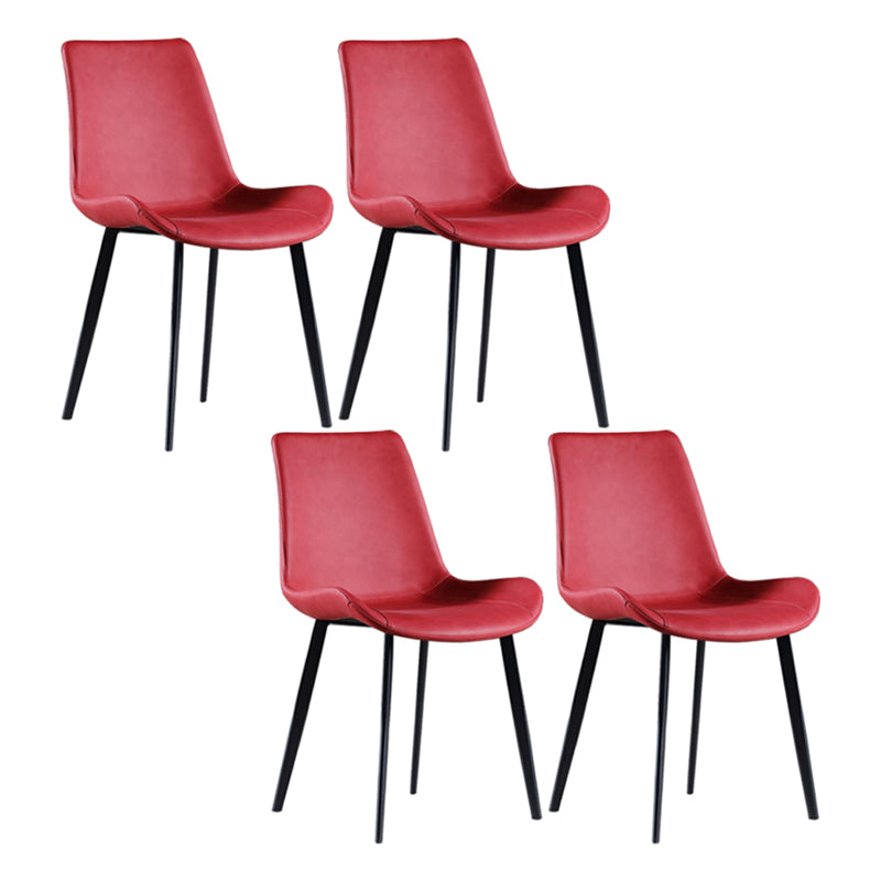 Scandinavian Metal Dining Chairs Dining Room Solid Back Armless Chairs