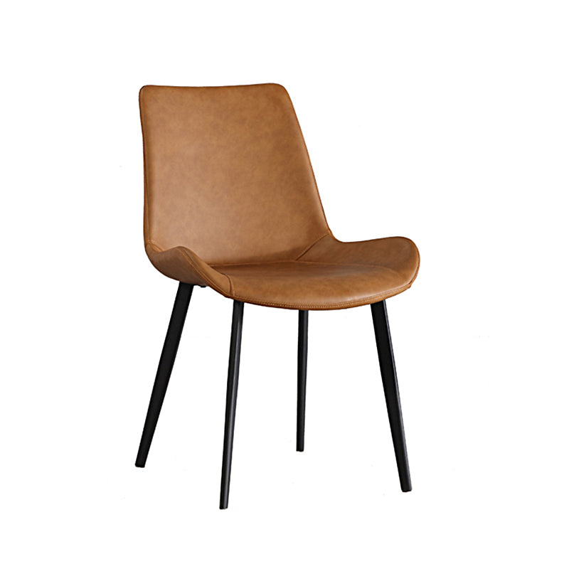 Scandinavian Metal Dining Chairs Dining Room Solid Back Armless Chairs