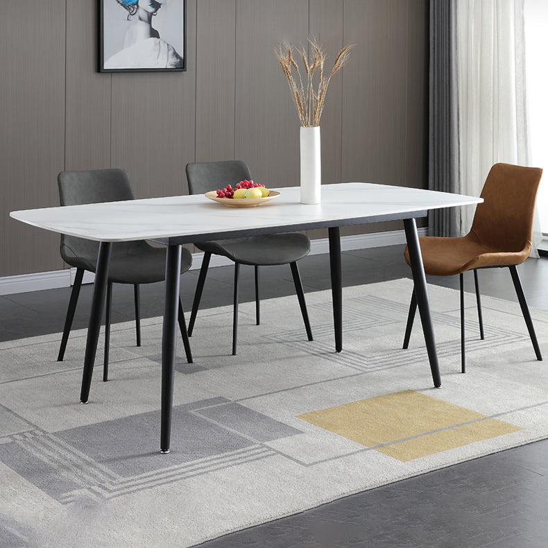 Scandinavian Metal Dining Chairs Dining Room Solid Back Armless Chairs