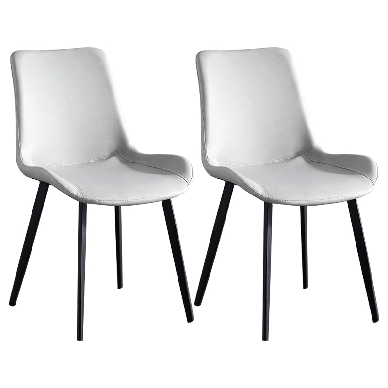 Scandinavian Metal Dining Chairs Dining Room Solid Back Armless Chairs