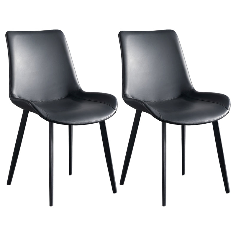 Scandinavian Metal Dining Chairs Dining Room Solid Back Armless Chairs