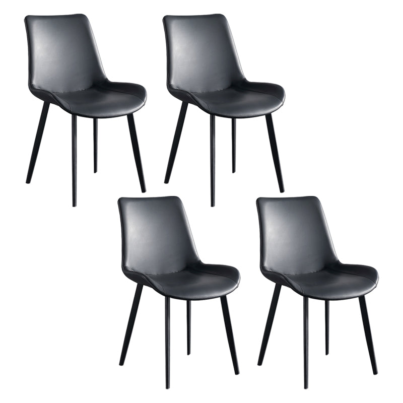 Scandinavian Metal Dining Chairs Dining Room Solid Back Armless Chairs