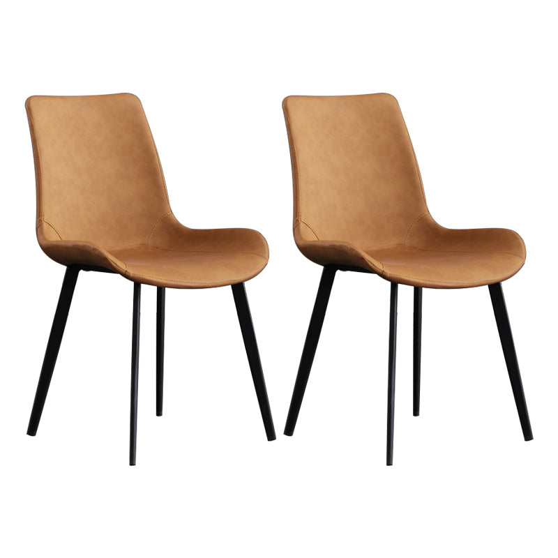 Scandinavian Metal Dining Chairs Dining Room Solid Back Armless Chairs