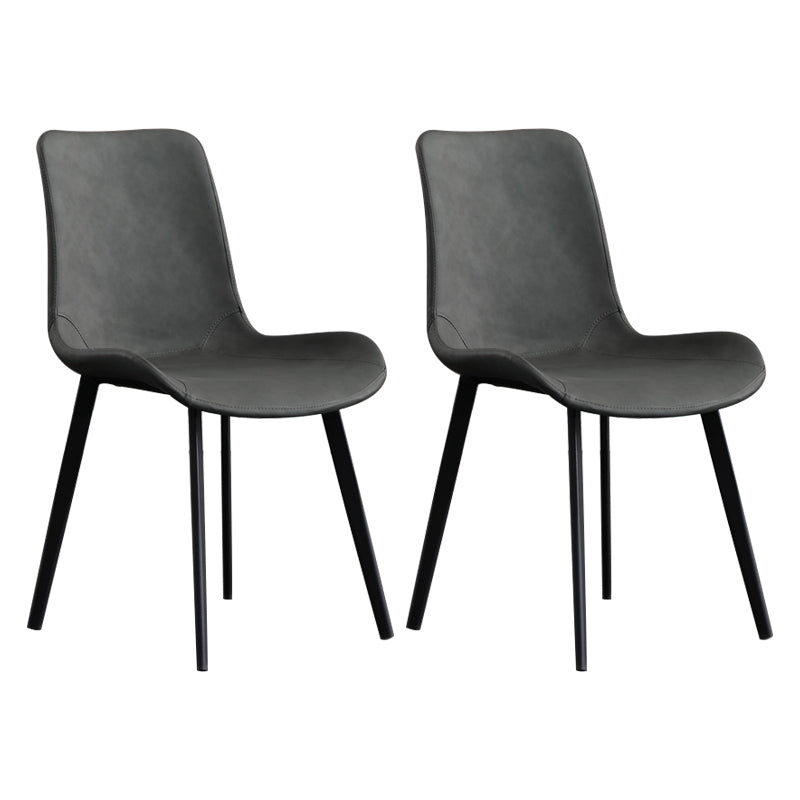 Scandinavian Metal Dining Chairs Dining Room Solid Back Armless Chairs