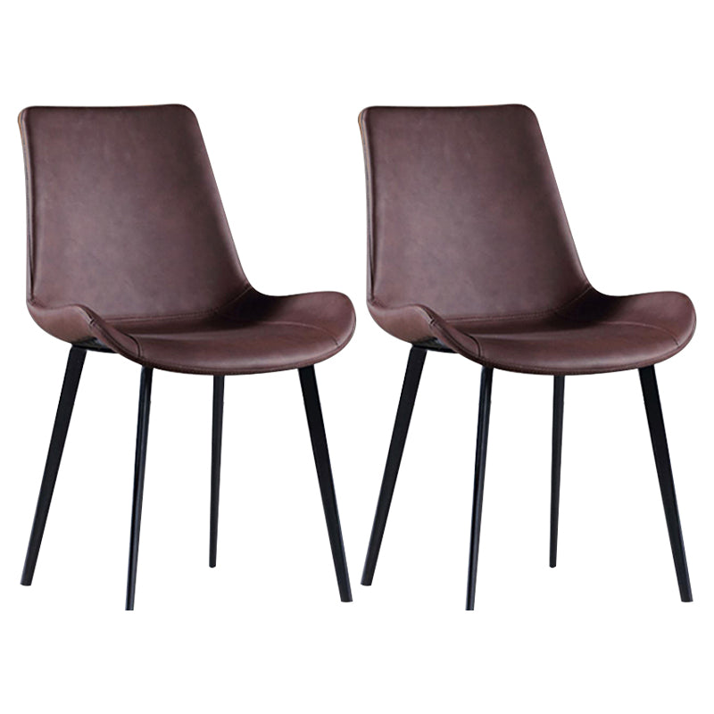 Scandinavian Metal Dining Chairs Dining Room Solid Back Armless Chairs