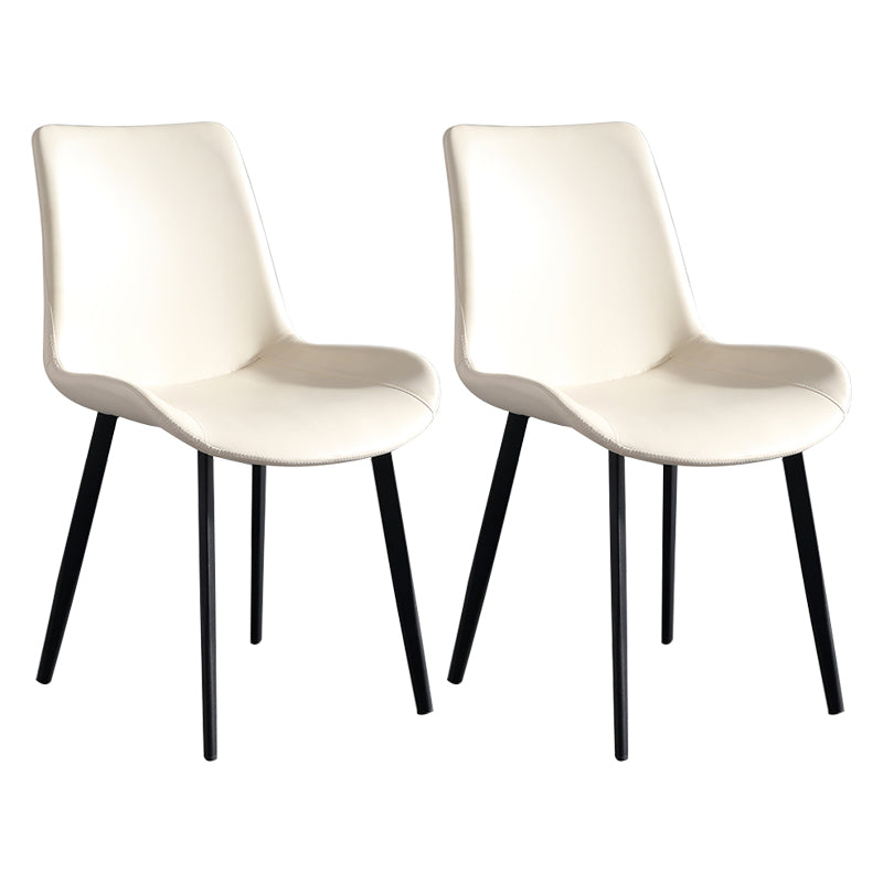Scandinavian Metal Dining Chairs Dining Room Solid Back Armless Chairs