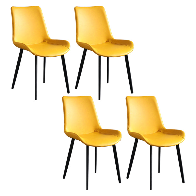 Scandinavian Metal Dining Chairs Dining Room Solid Back Armless Chairs