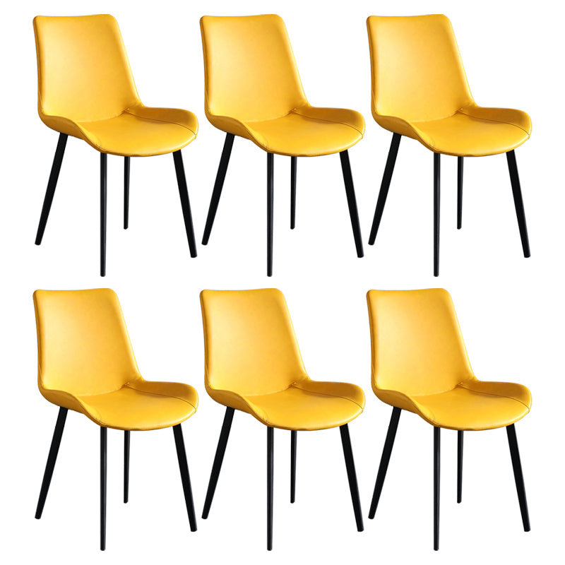 Scandinavian Metal Dining Chairs Dining Room Solid Back Armless Chairs