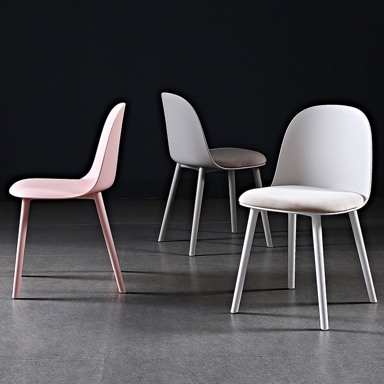 Nordic Dining Room Armless Chair Plastic Side Fabric Chair for Kitchen