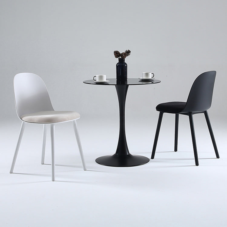 Nordic Dining Room Armless Chair Plastic Side Fabric Chair for Kitchen