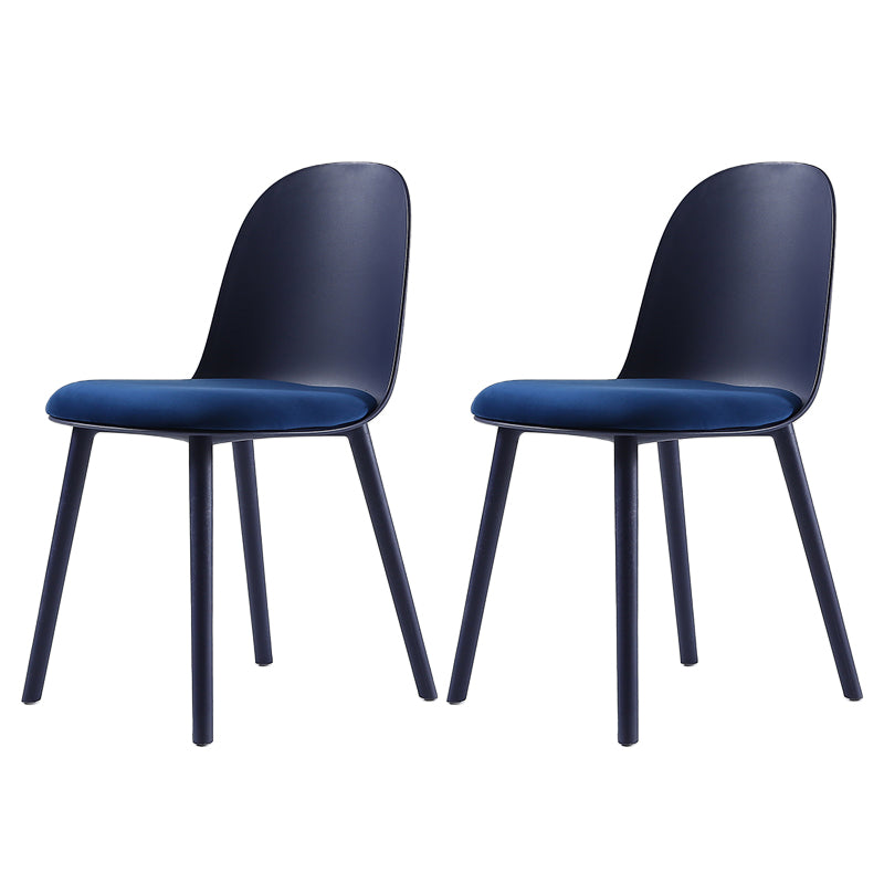 Nordic Dining Room Armless Chair Plastic Side Fabric Chair for Kitchen