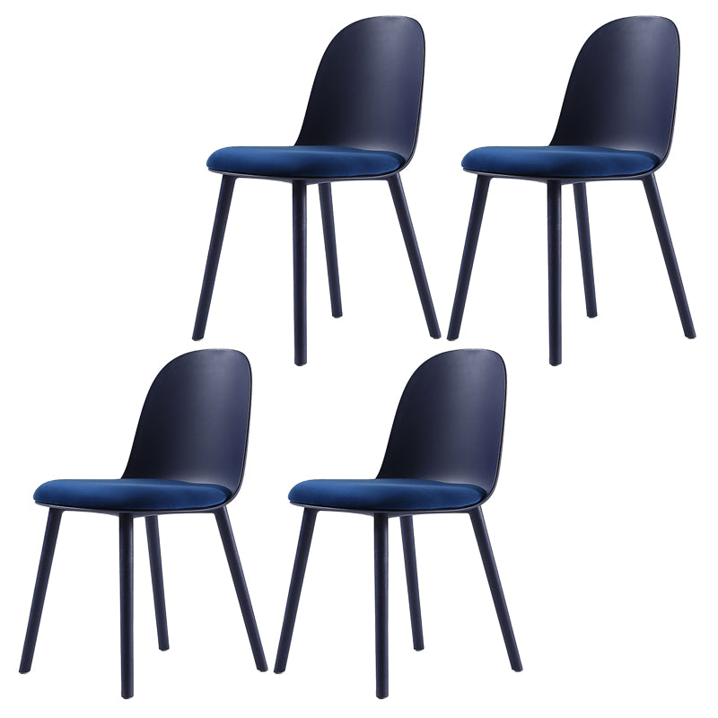 Nordic Dining Room Armless Chair Plastic Side Fabric Chair for Kitchen
