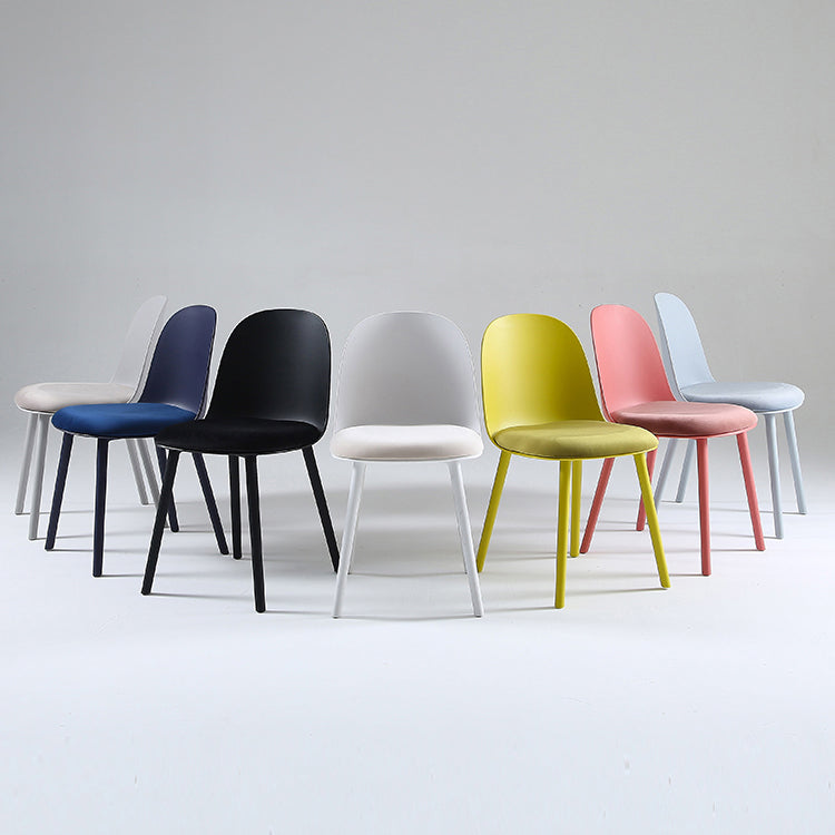 Nordic Dining Room Armless Chair Plastic Side Fabric Chair for Kitchen