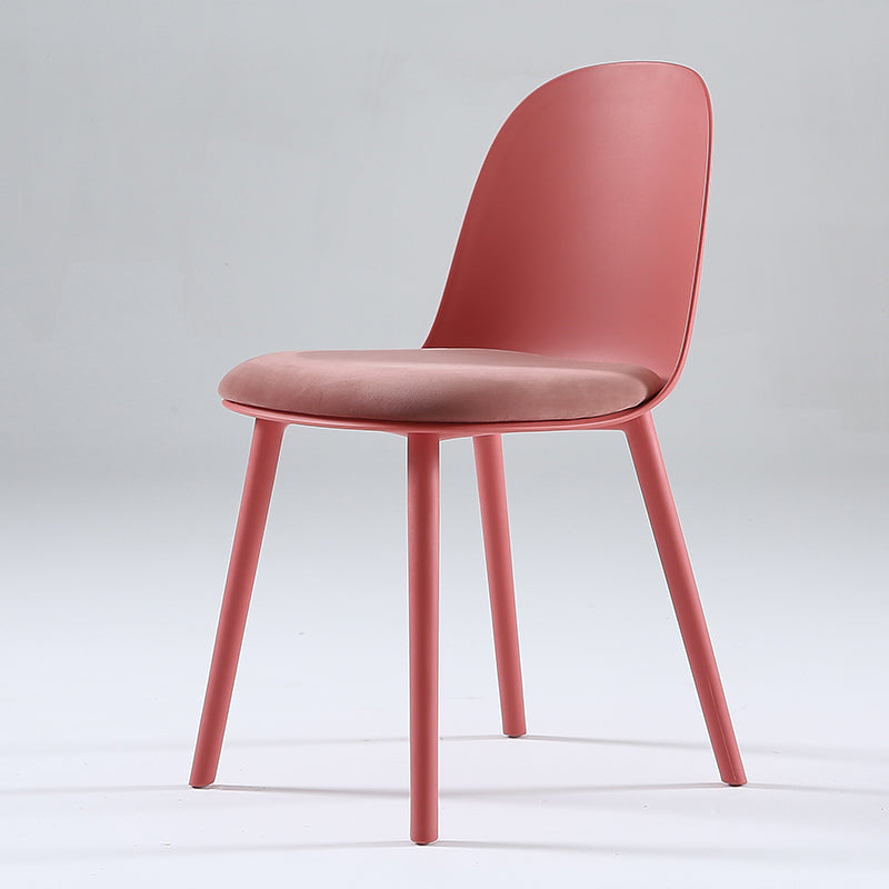 Nordic Dining Room Armless Chair Plastic Side Fabric Chair for Kitchen