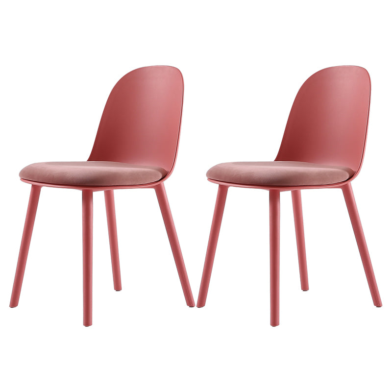 Nordic Dining Room Armless Chair Plastic Side Fabric Chair for Kitchen