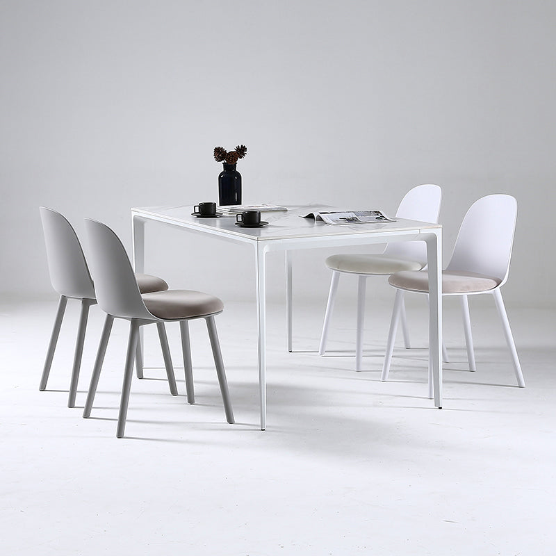 Nordic Dining Room Armless Chair Plastic Side Fabric Chair for Kitchen
