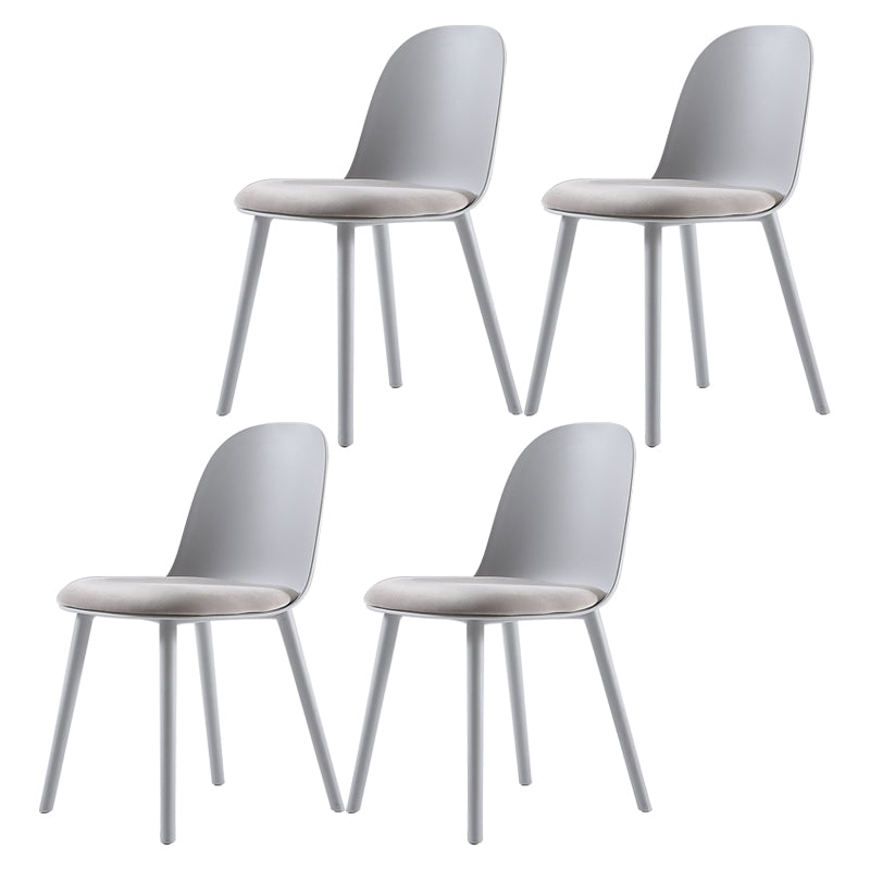 Nordic Dining Room Armless Chair Plastic Side Fabric Chair for Kitchen