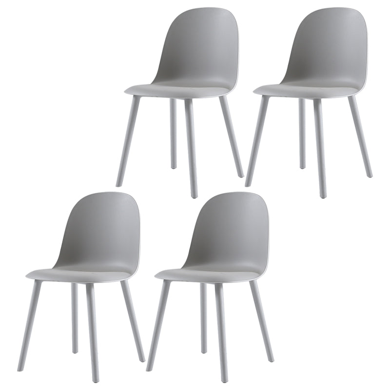 Nordic Dining Room Armless Chair Plastic Side Fabric Chair for Kitchen