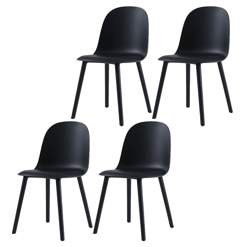 Nordic Dining Room Armless Chair Plastic Side Fabric Chair for Kitchen