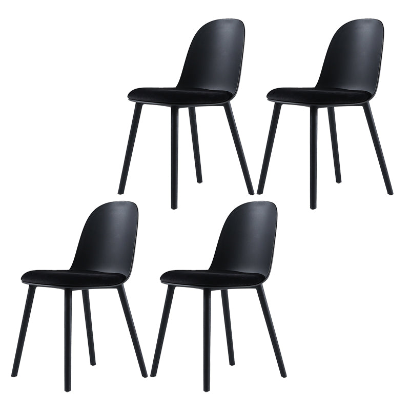 Nordic Dining Room Armless Chair Plastic Side Fabric Chair for Kitchen