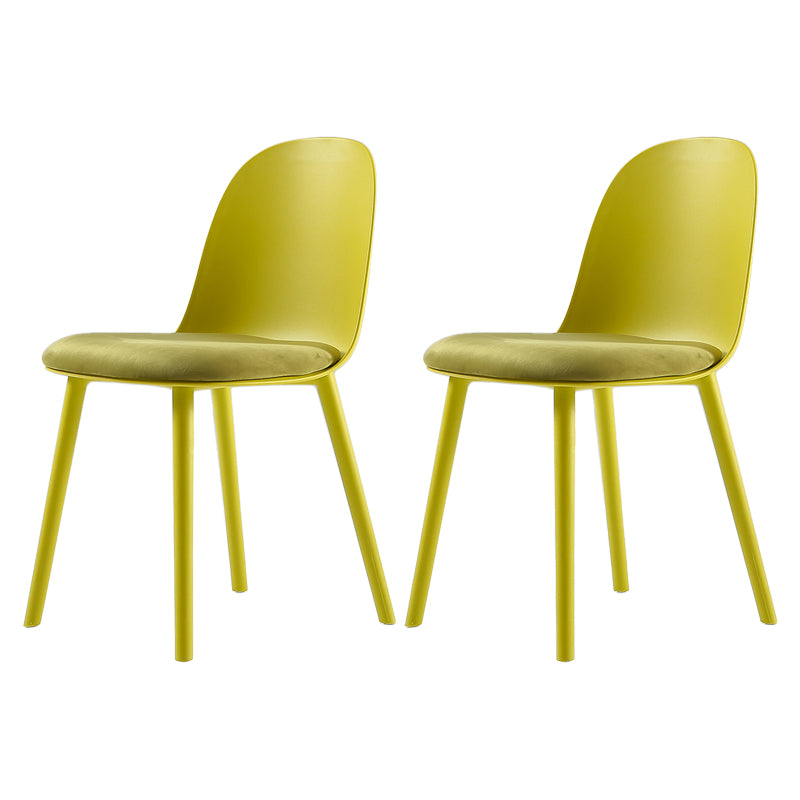 Nordic Dining Room Armless Chair Plastic Side Fabric Chair for Kitchen