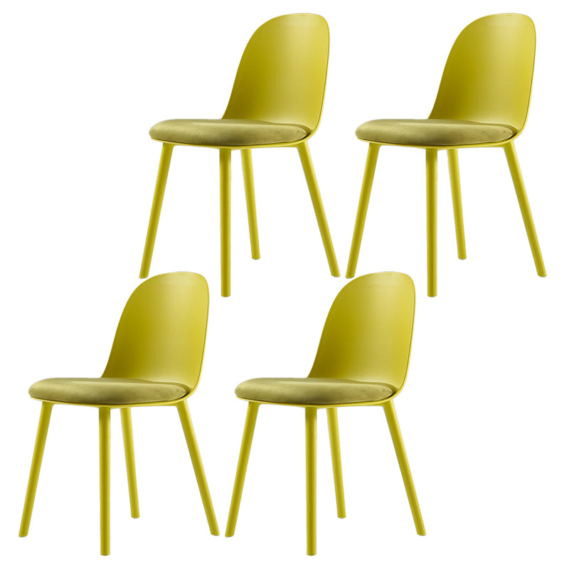 Nordic Dining Room Armless Chair Plastic Side Fabric Chair for Kitchen