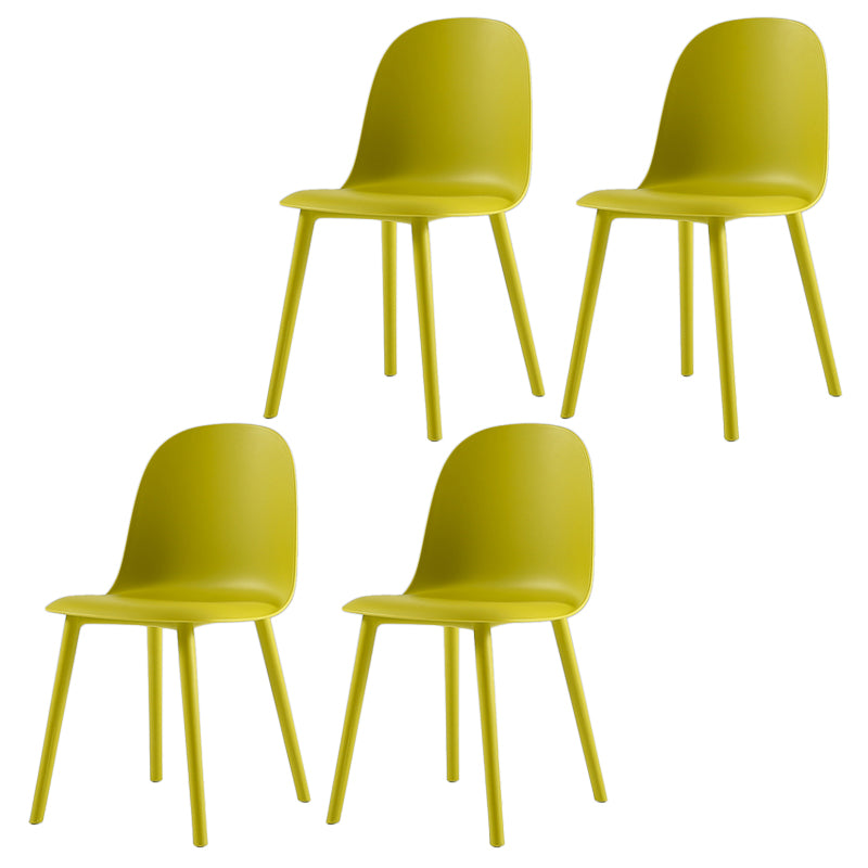 Nordic Dining Room Armless Chair Plastic Side Fabric Chair for Kitchen
