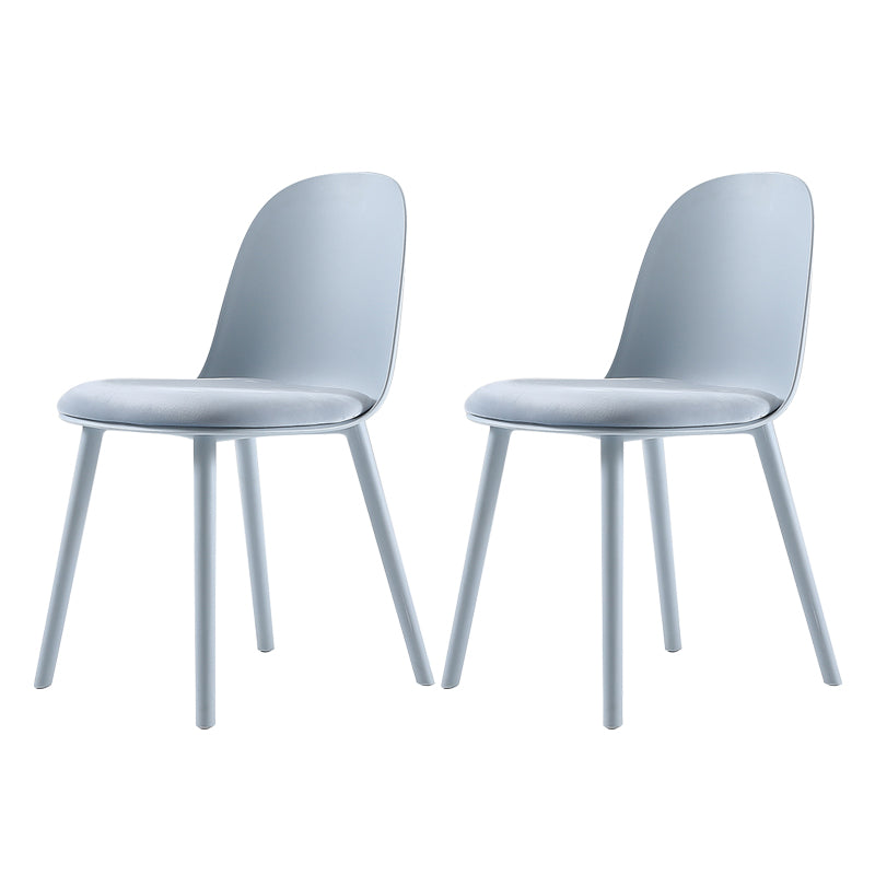 Nordic Dining Room Armless Chair Plastic Side Fabric Chair for Kitchen