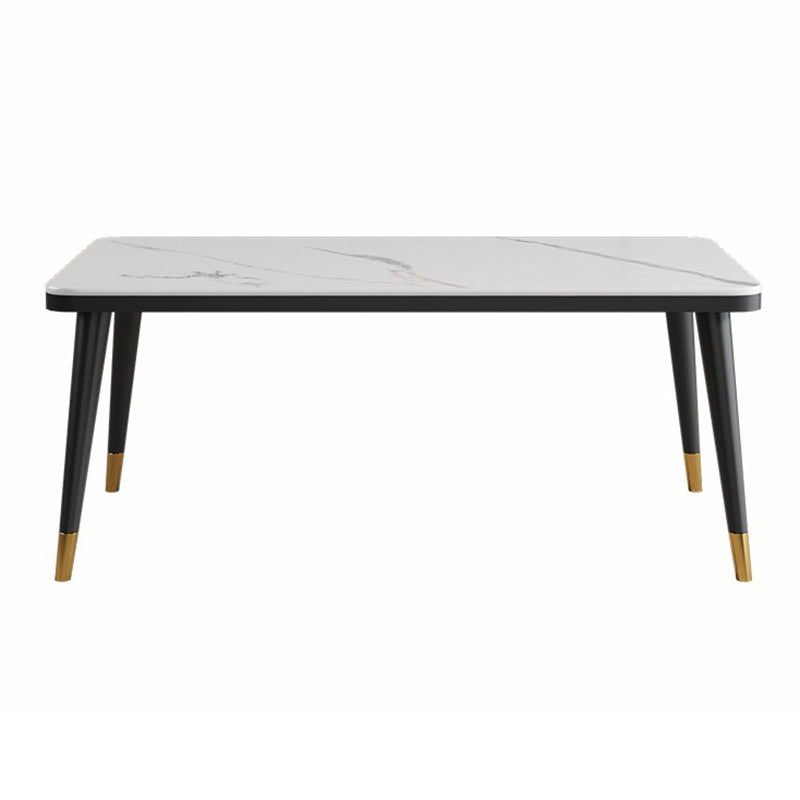 Minimalist Sintered Stone Top Kitchen Dining Table Rectangle Shape Dining Table with 4 Legs Base