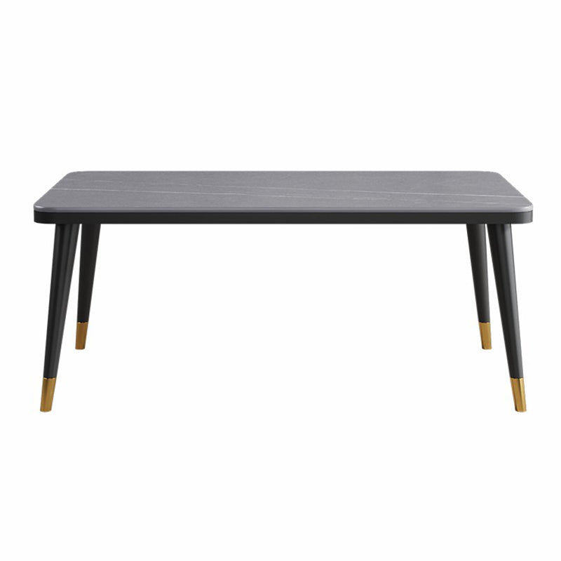 Minimalist Sintered Stone Top Kitchen Dining Table Rectangle Shape Dining Table with 4 Legs Base